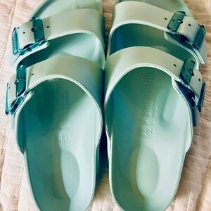 Birkenstock EVA Arizona Rubber Sandals Light Blue